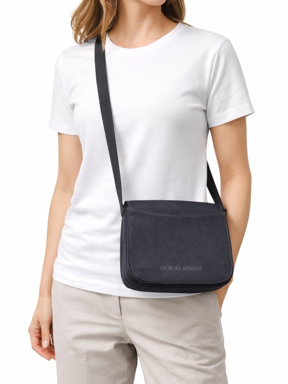 Giorgio Armani Crossbody Bag Black Minimalist Designer Luxury